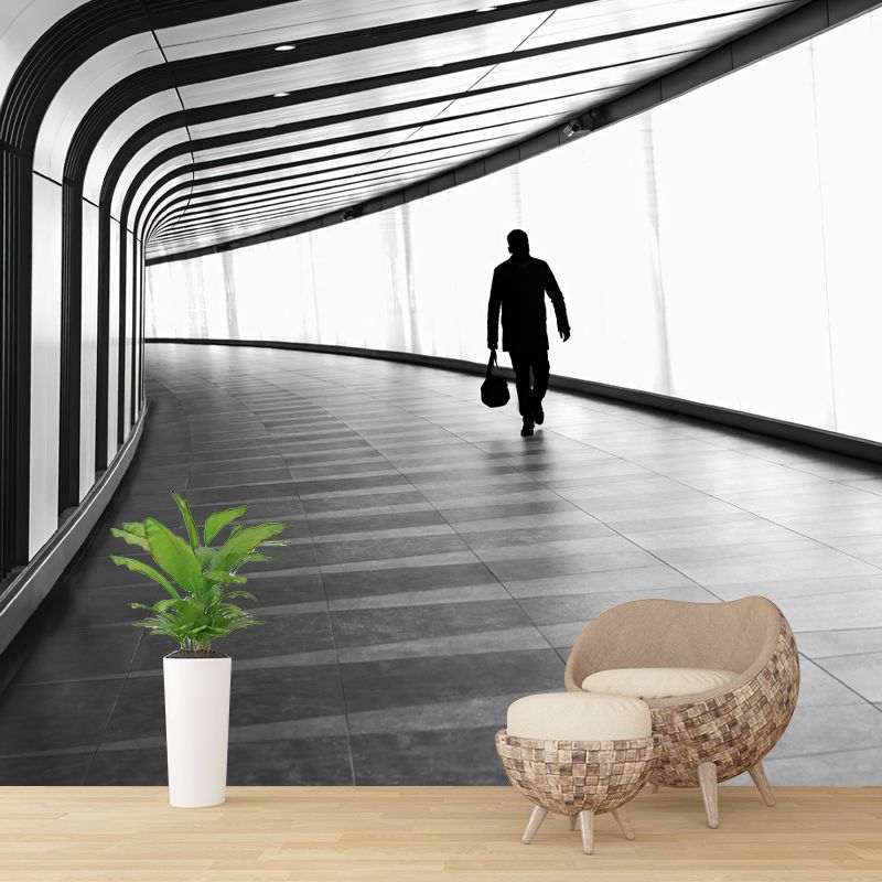 Soft Color 3D Art Illusion Mural Wallpaper Moisture Resistant for Living Room