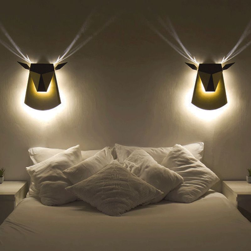 1-Light Geometric Wall Lamps Modern Style Metal Wall Light Sconce