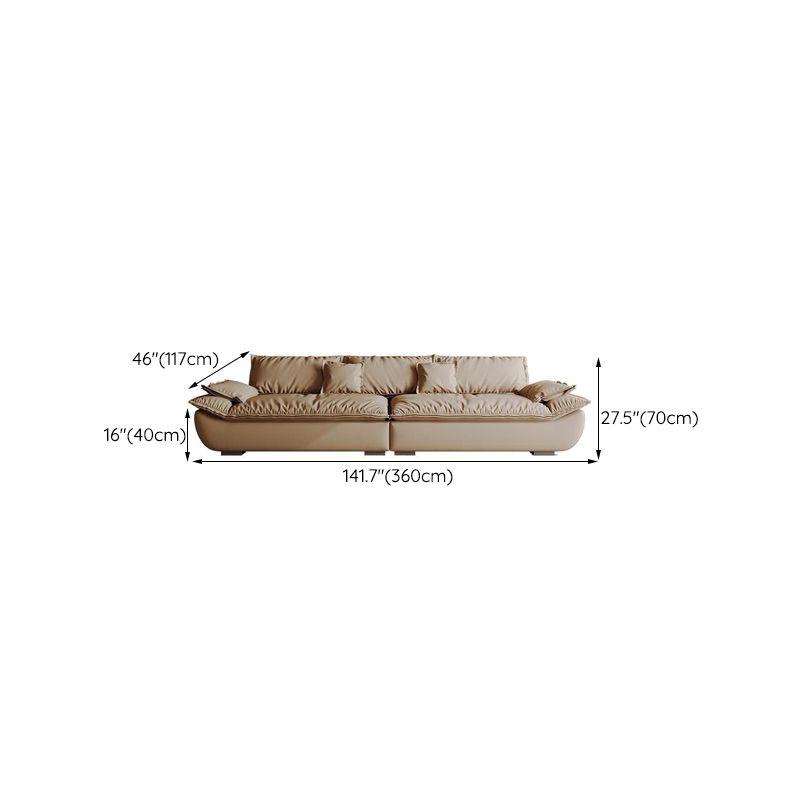 Contemporary Faux Leather Pillow Top Arm Pillows Living Room Seating