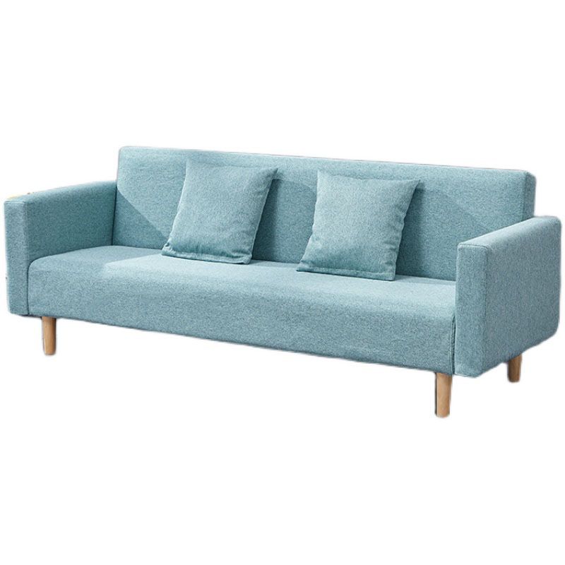 Cotton Blend Loose Back Square Arm Slipcovered Convertible Sofa Bed