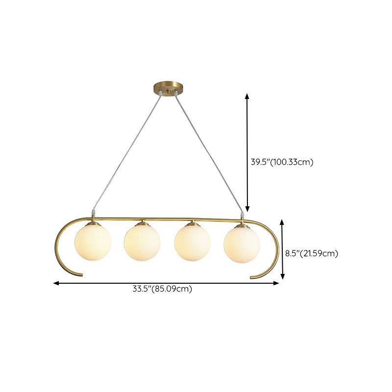 Modern Kitchen Pendant Lamps Globe Glass Island Light for Dining Table