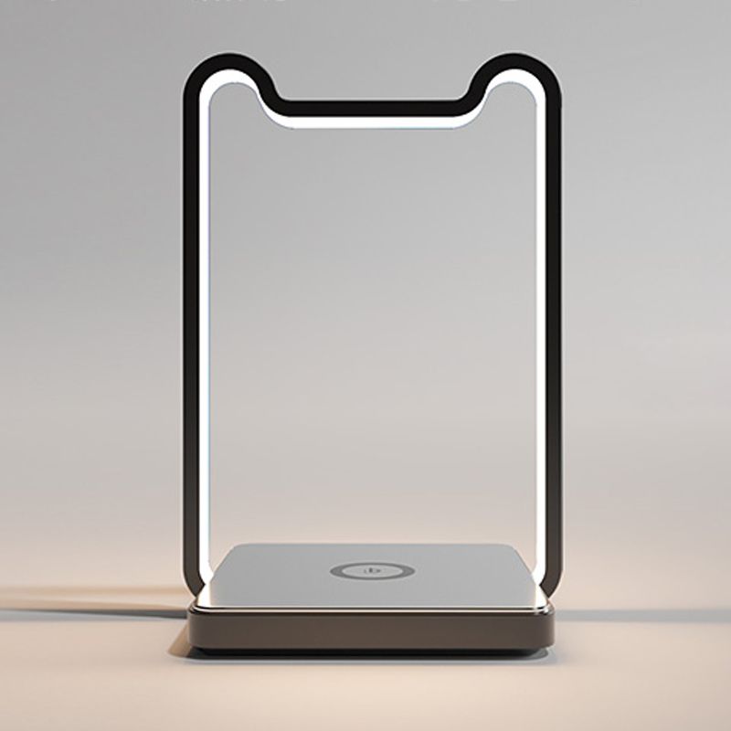 Linear 1 Light Nightstand Lamp Contemporary Metal Night Table Lamps for Bedroom