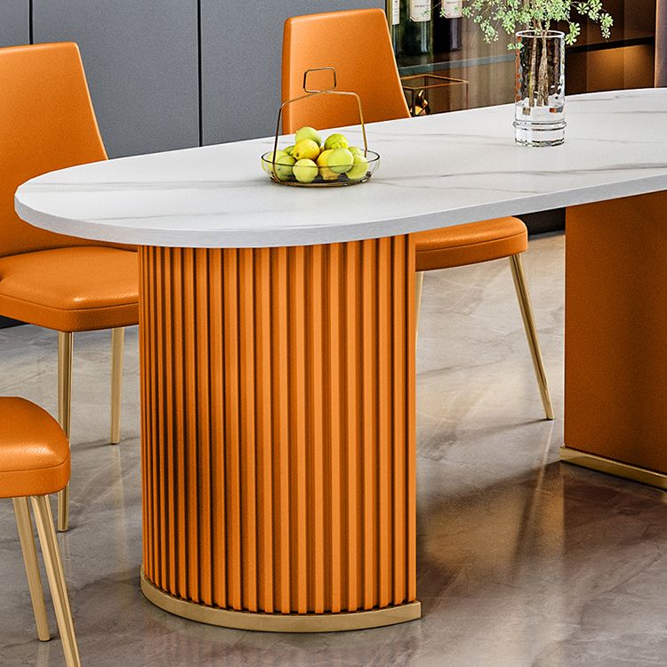 Metal Traditional Luxury Free Form Indoor Table Sintered Stone Table for Kitchen and Dining Room