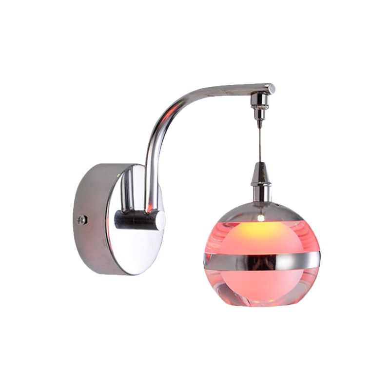 Globe Globe Mur Gince Light LED Mur Mur Mury Lighting in Chrome avec ombre acrylique