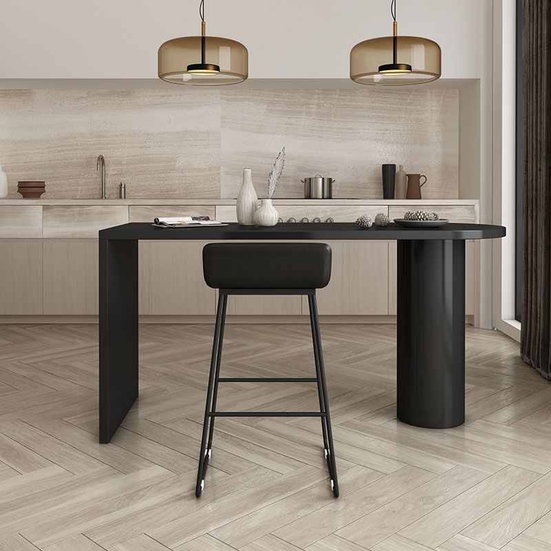 Mesa de madera maciza de forma irregular para restaurante Mesa de isla moderna con pedestal doble