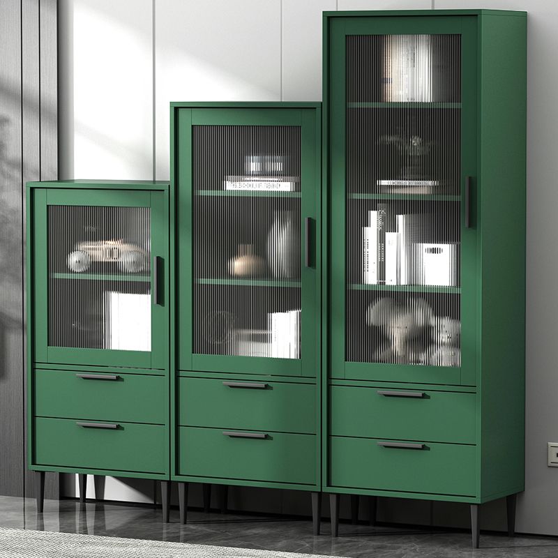 Wooden Accent Cabinet with Glass Door and 2 - Drawer 11.81" Wide Side Cabinet