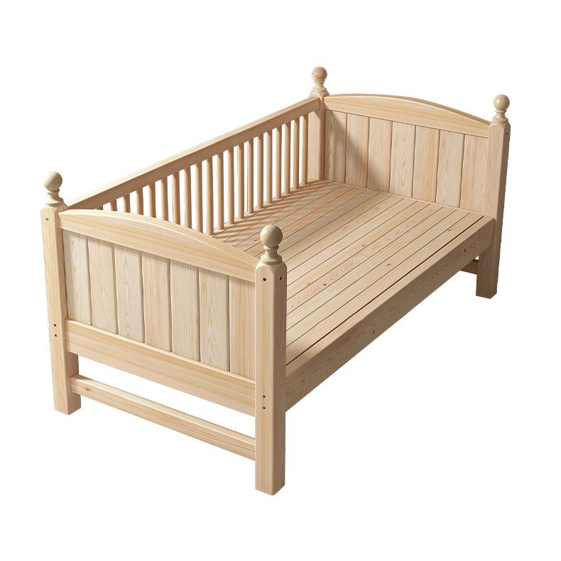 Washed Natural Pine Nursery Crib Modern Nursery Crib with Guardrail