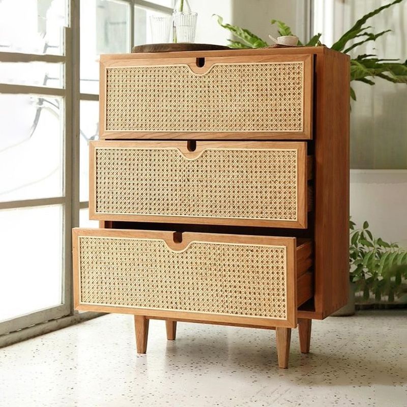 Contemporary Chest Rectangle Wicker&Rattan with Drawer Accent Chest