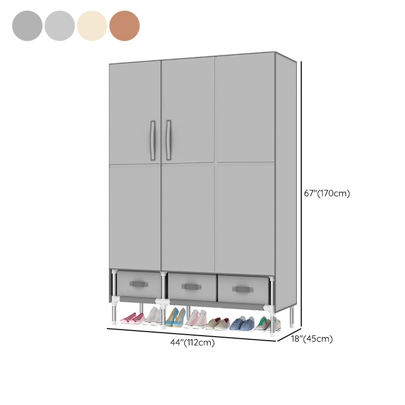 Contemporary Wardrobe Armoire Steel Wardrobe Closet with Legs for Home