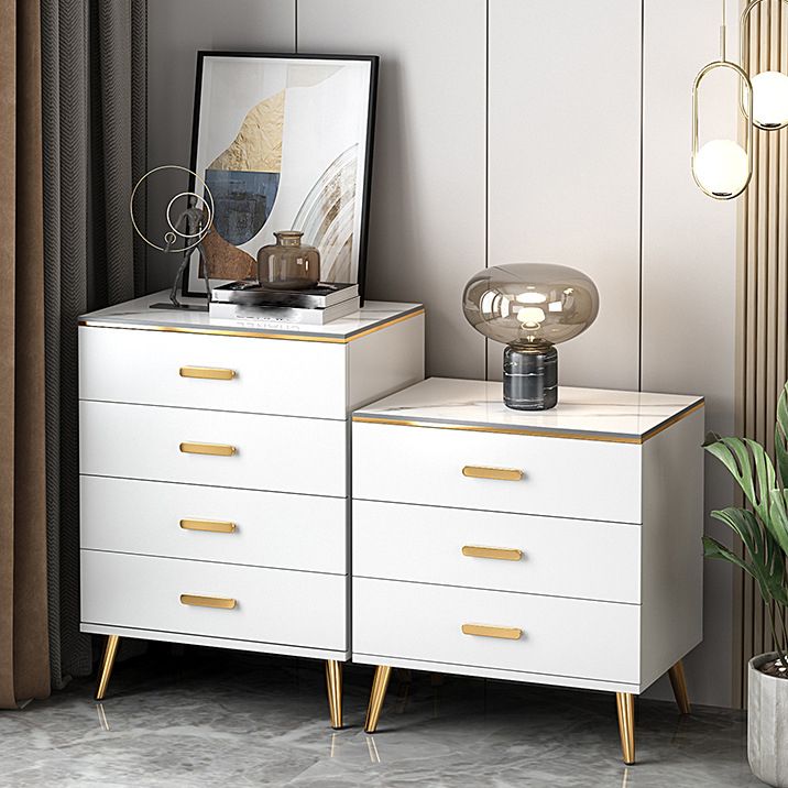 15.74" Wide Modern Accent Chest White Wooden Chest with Drawers