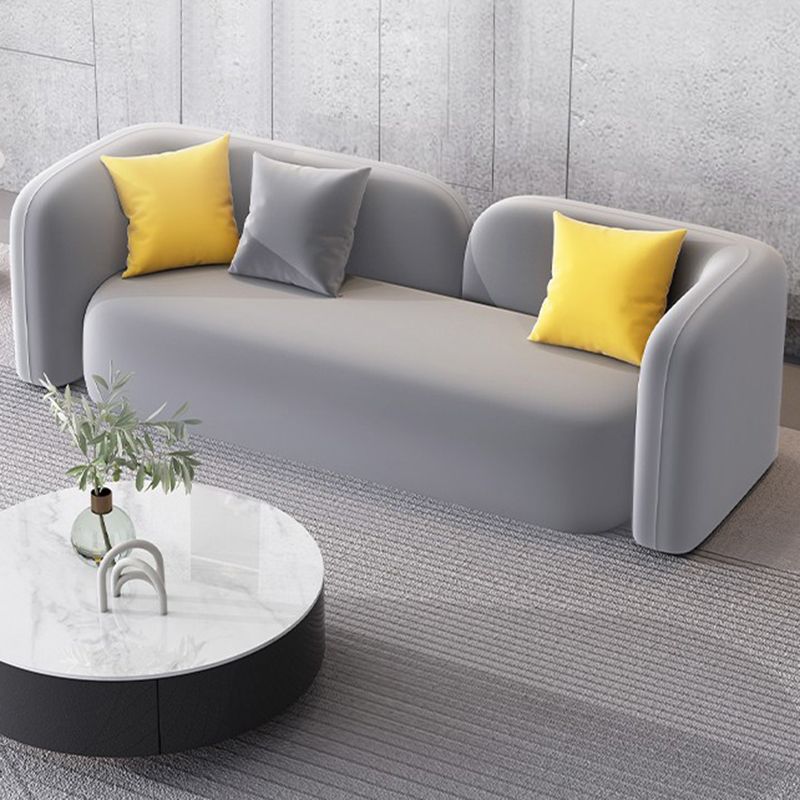 Velvet Gray Armless Sofa Contemporary Standard Sofa with Tight Back