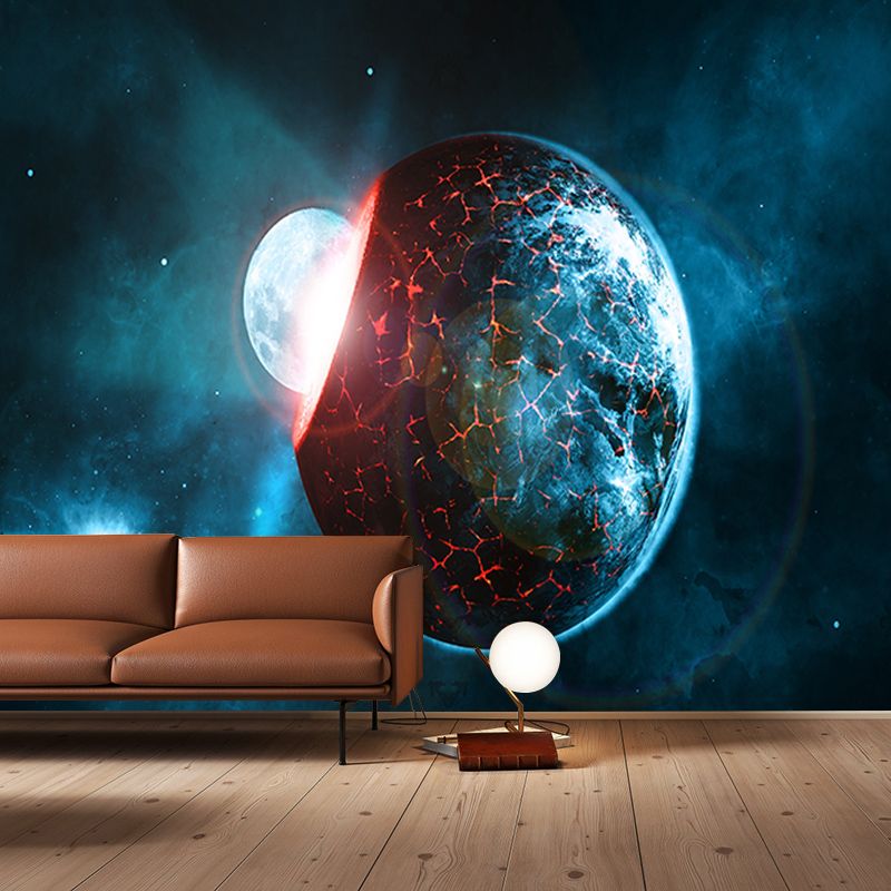 Dark Outer Space Mural Wallpaper Personalized Size Wall Covering for Bedroom