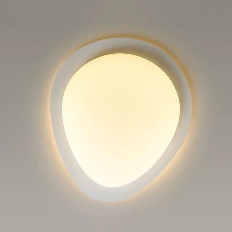 1 - Light Flush Mount in Cream White Metal and Acrylic LED Flush