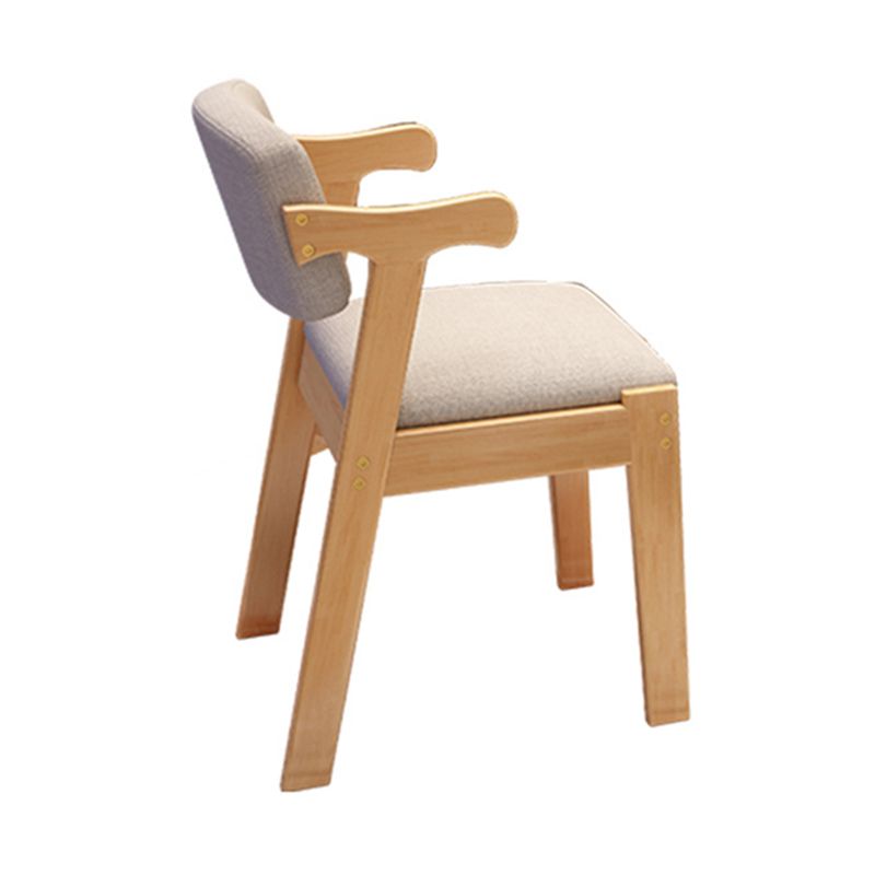 Solid Wood Dining Chair Modern Style Open Back Arm Chair for Dining Room
