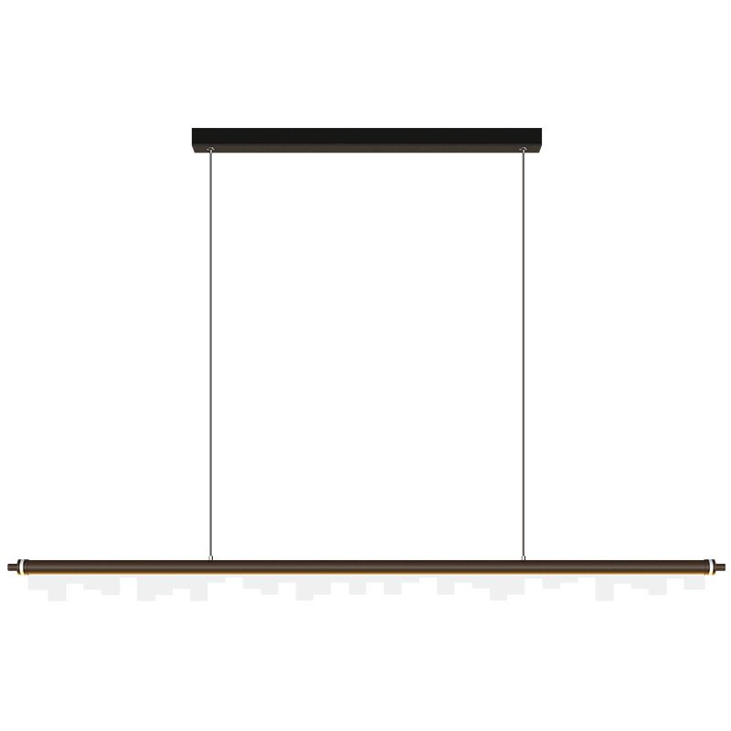 Matte Effect Tubular Metal Island Lighting Simple Style LED Ceiling Light with Acrylic Shade