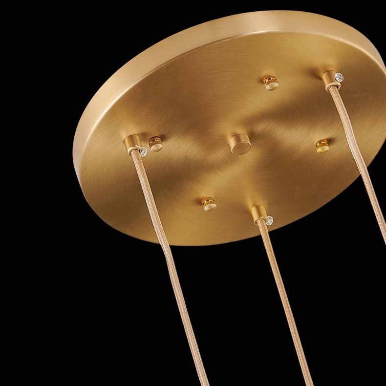 Sfera lampada a sospensione cristallo smussata moderna semplicità finitura ottone a soffitto multiplo