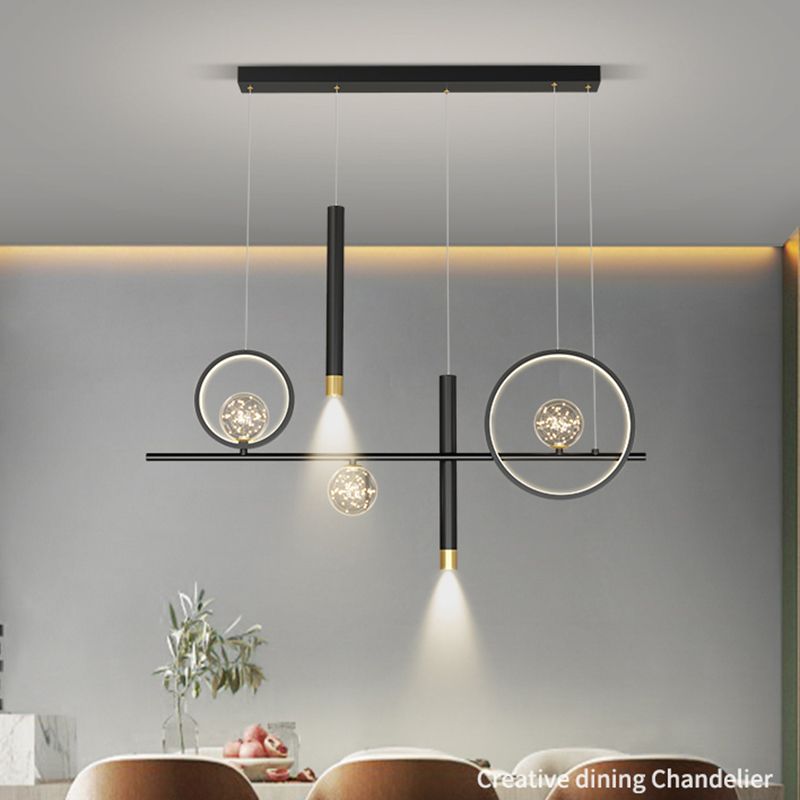 Nordic Characteristic Simple Modern Light Luxury Style LED Island Chandelier Light for Dining Room