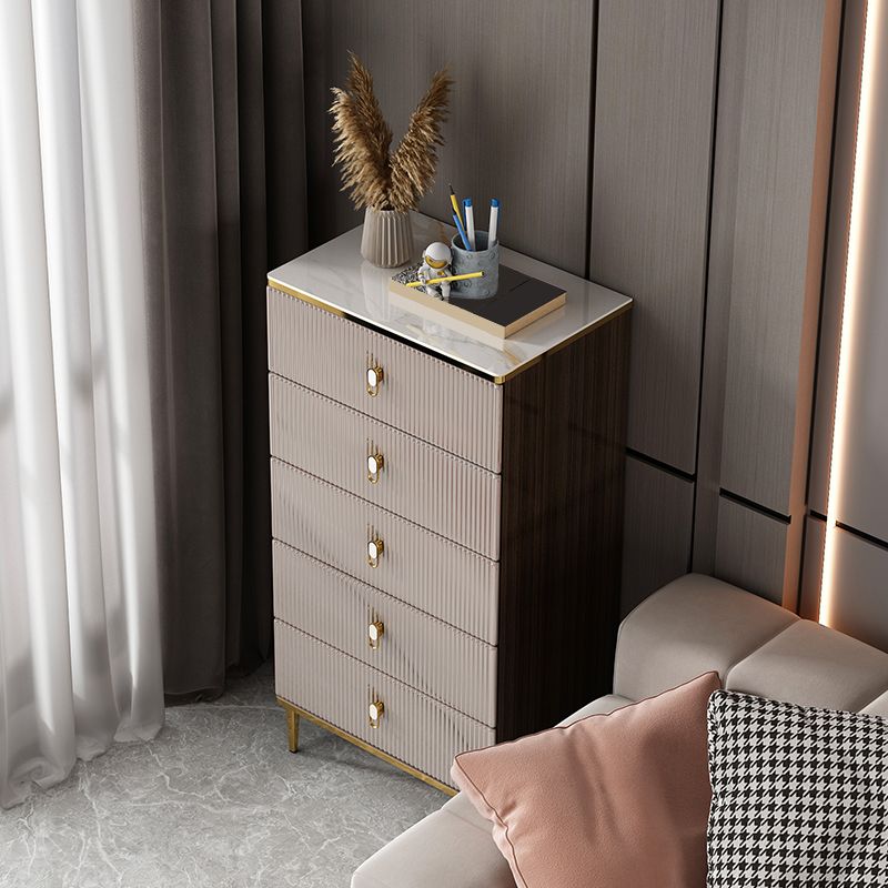 Modern Storage Chest Dresser Stone Storage Chest with 5 Drawers