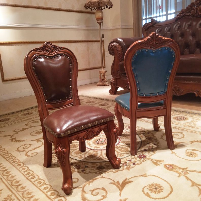 Traditional Wood Dining Armless Chair Open Back Dining Side Chair for Restaurant