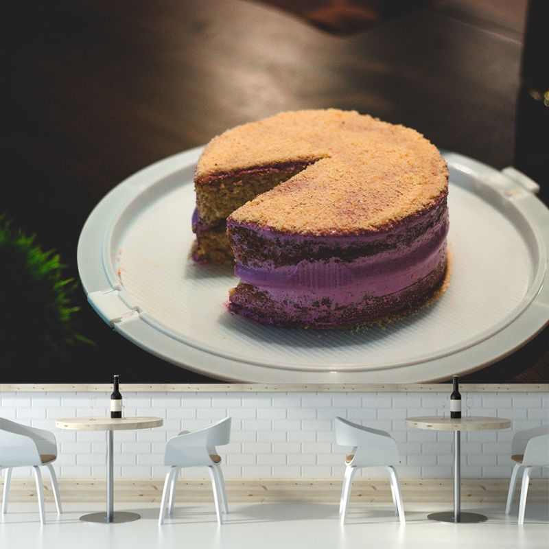 Dessert Photo Wall Mural Full Size Wall Art for Coffee Shop, Made to Measure