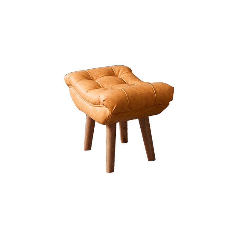 Living Room Rocker Chair Solid Tufted Cushions Leather Rocker Chair with Ottoman