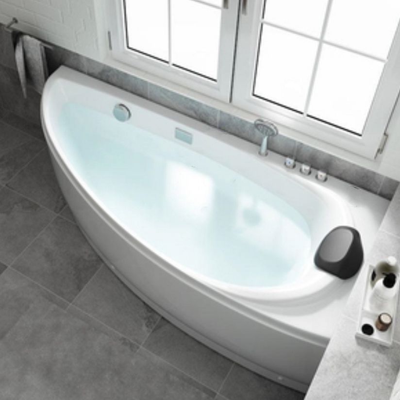 Acrylic Corner Modern Bathtub Acrylic White Soaking Back to Wall Bath