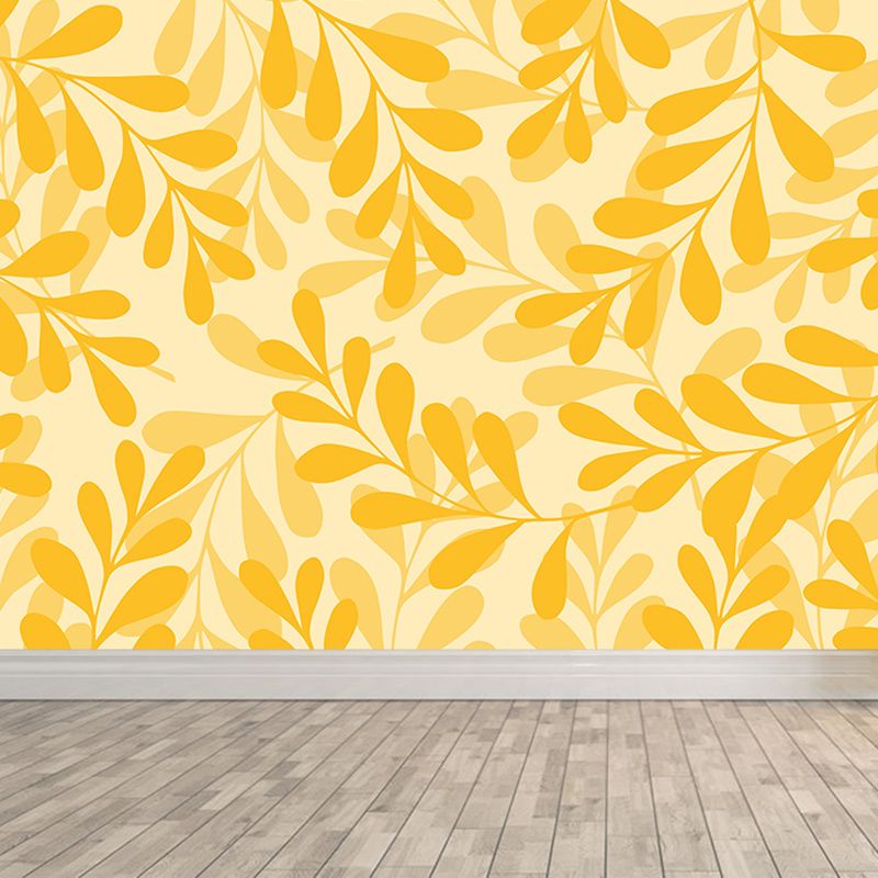 Tropical Plants Wall Mural Mildew Resistant for Sitting Room