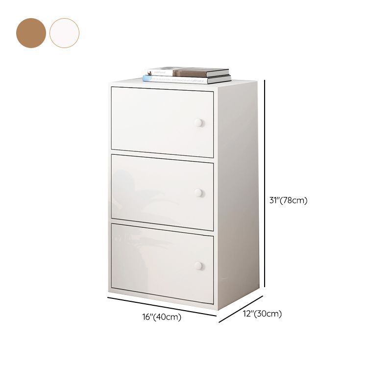 Minimalistic Rectangle Storage Cabinet with Wooden Knobs Doors