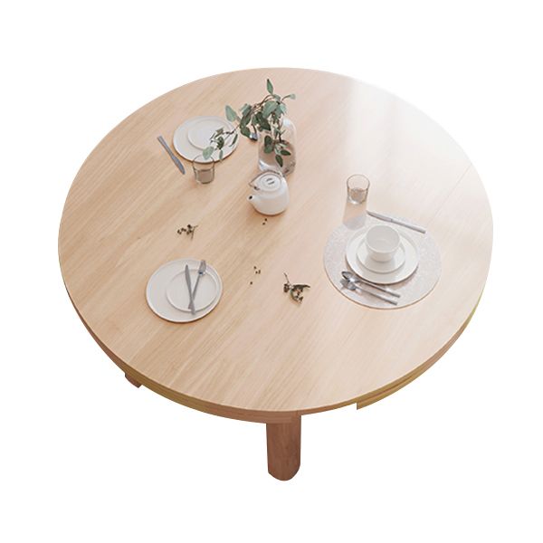 Contemporary Extendable Solid Wood Dining Table Kitchen Standard Dining Table with 4 Legs Base