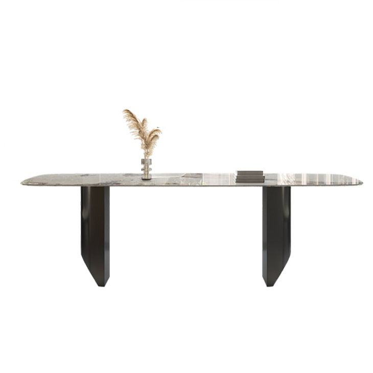 Modern Stone Dining Table Rectangle Table for Dining Room Kitchen