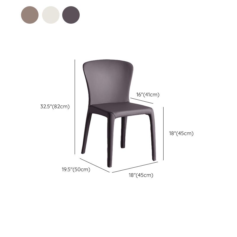 Modern Indoor Armless Dining Chair Faux Leather Side Chair for Home