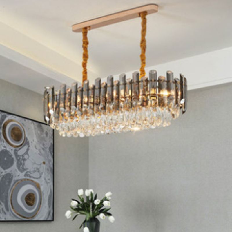 Modern Kitchen Pendant Lights Geometric Island Lighting Fixtures with Crystal Shade