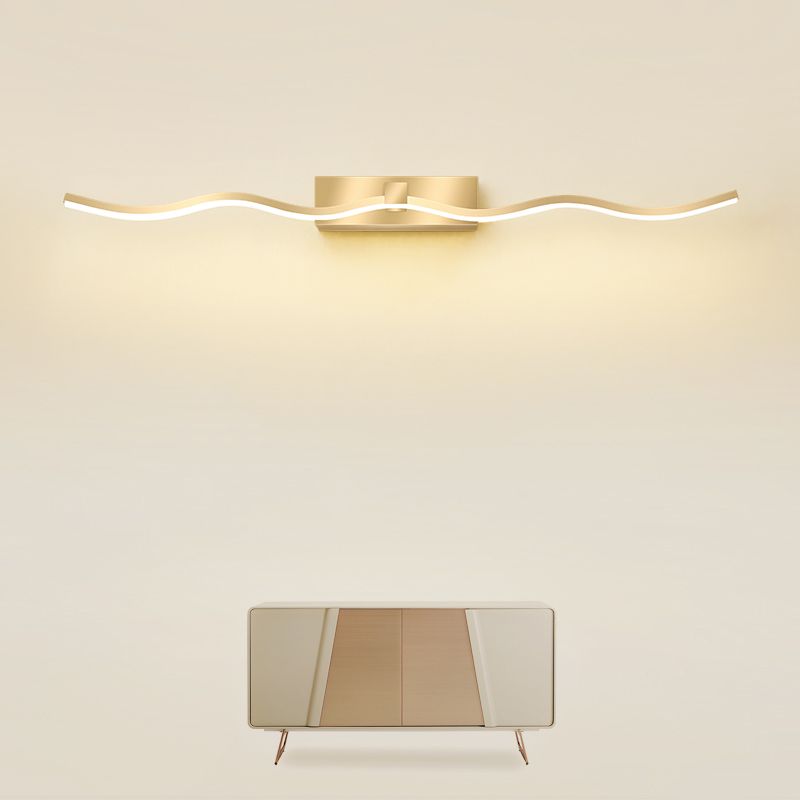 Modern Minimalist Style Linear Flush Mount Wall Sconce Metal Wall Mounted Lighting for Bathroom