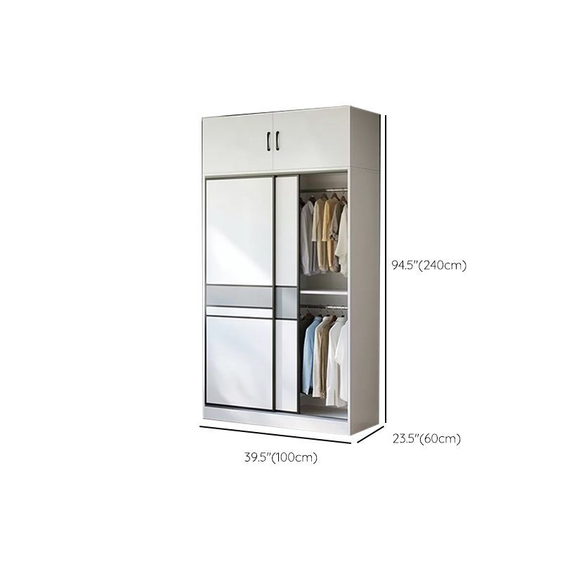 Sliding Wardrobe Armoire with Shelves Engineered Wood Wardrobe Cabinet