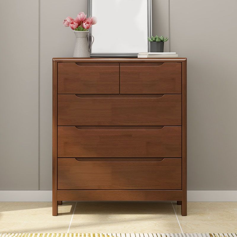 16" W Rubber Wood Storage Chest Modern Dresser with Drawers for Bedroom