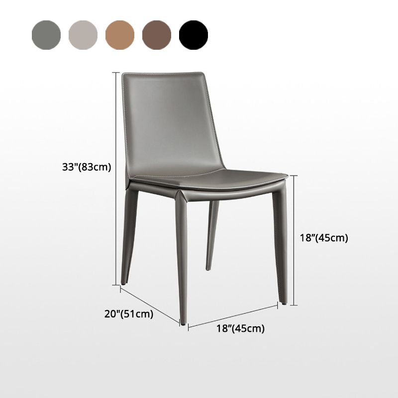 Silla lateral de cuero para restaurante, estilo diseñador, respaldo sólido, acabado mate, silla de comedor