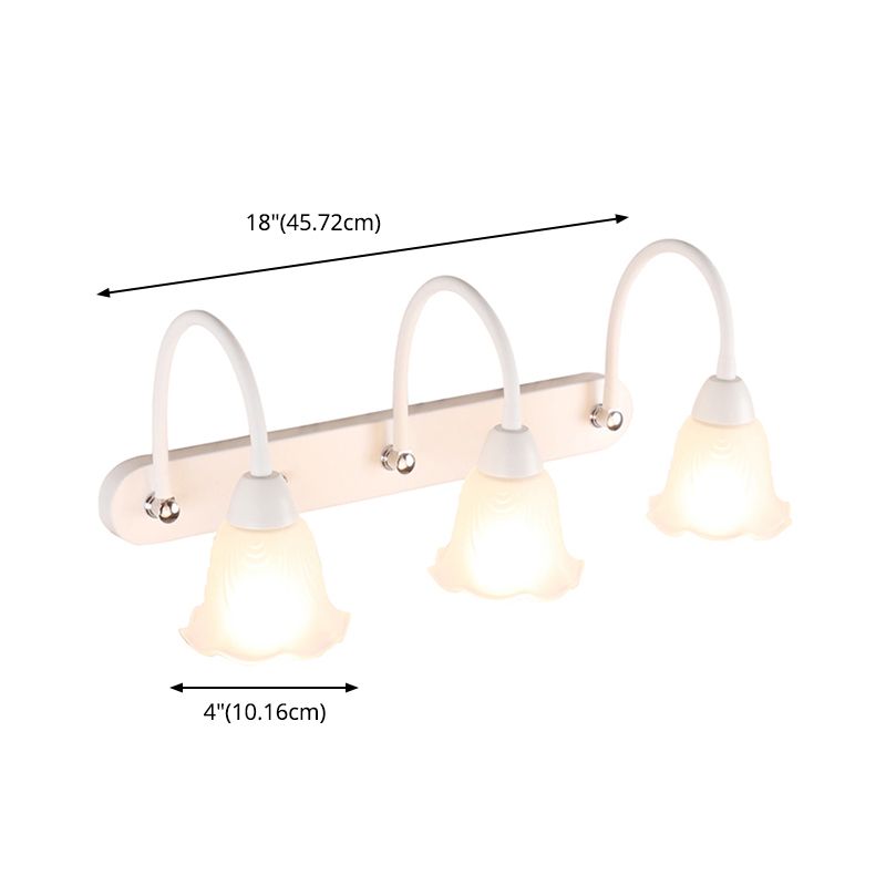 Lampada da parete a collo di cigno flessibile in stile country per bagno