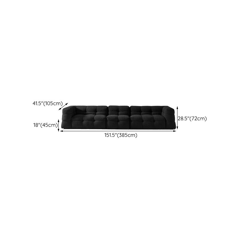Contemporary 41.3" D Wool Sofa Biscuit Back Tuxedo Fabric Sofa