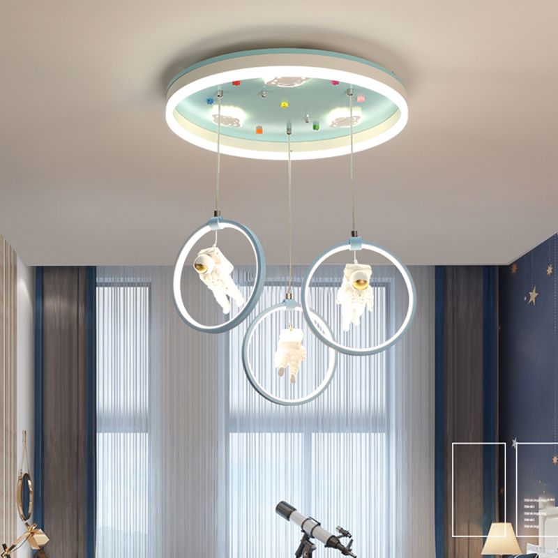 Accensione Multi Affermazione Multifilico Metallic Allegato a forma di anello Accensione a LED a LED LED con decorazione per astronauti