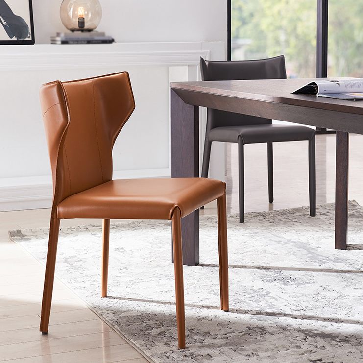 Moderner Ledermatt Mattes Side Stuhl Wingback Side Stuhl für Esszimmer