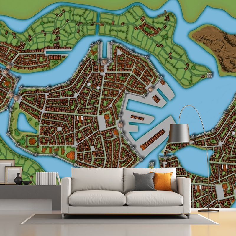Traffic Map Washable Illustration Mural Wallpaper Indoor Wall Mural
