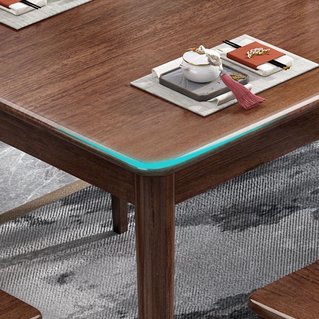 Luxe walnoottafel voor restaurant rechthoek houten eettafel met 4 poten