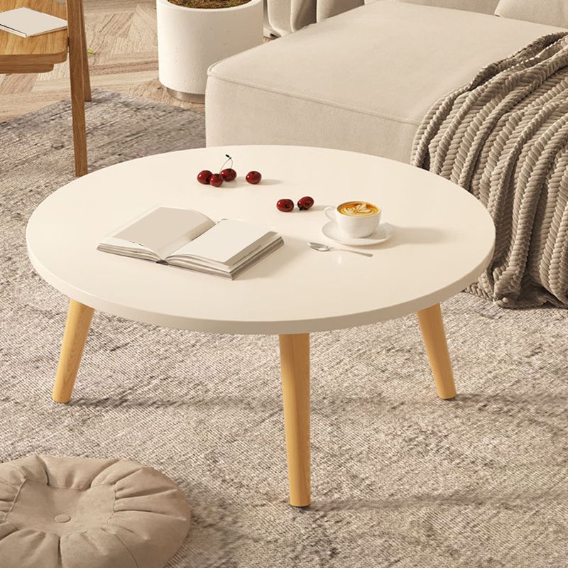 3 Legs 1 Single Coffee Table with Wood Accents Modern Round Cocktail Table