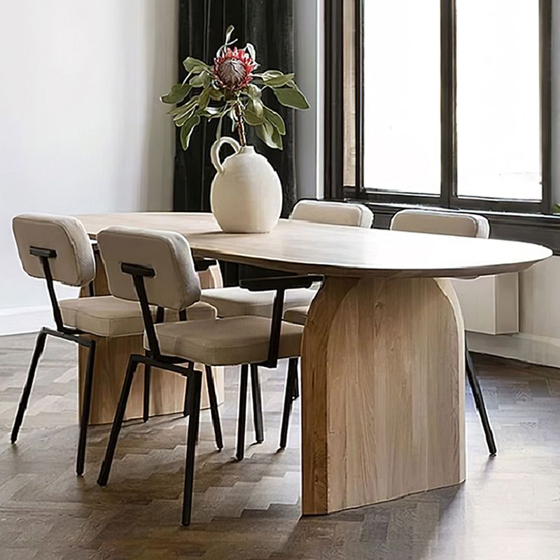 Modern Oval Dinette Table for Home Solid Wood Top Dining Table