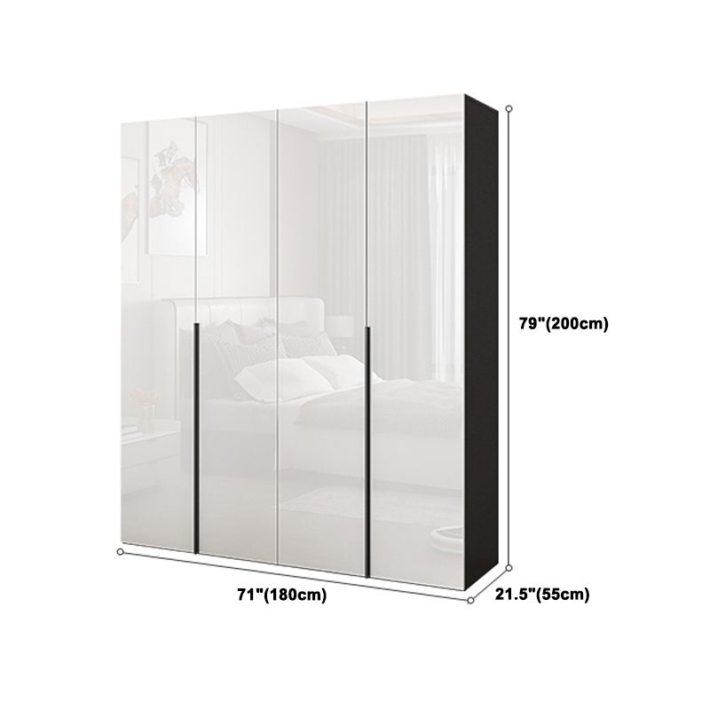 Engineered Wood Wardrobe Armoire Contemporary Storage Cabinet