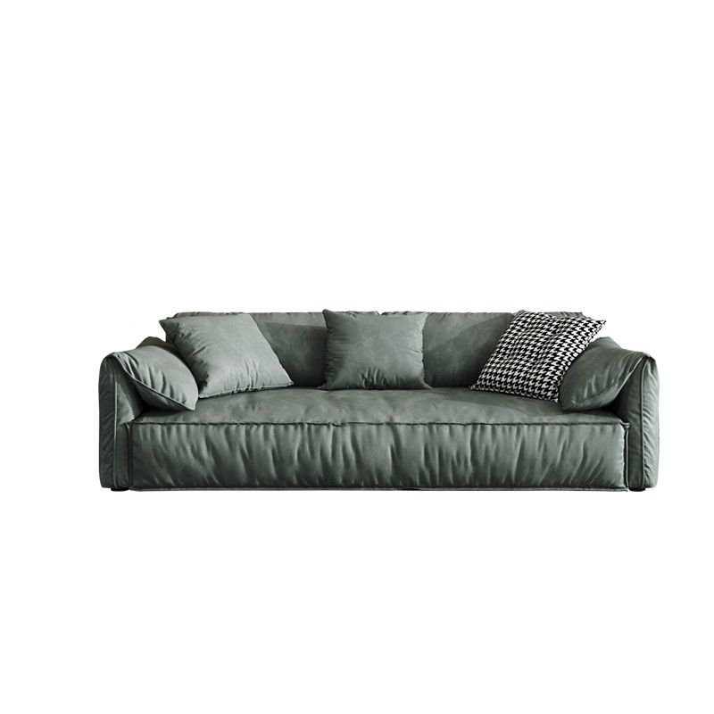 Contemporary Faux Leather Standard Sofa Pillow Top Arm Settee