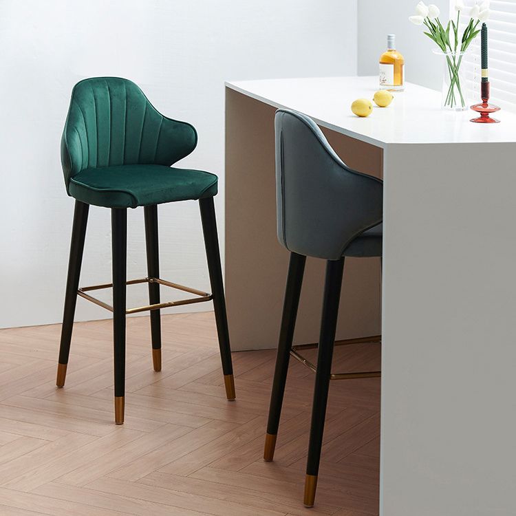 Glam Upholstered Counter Height Stool Adjustable Height Bar Stool