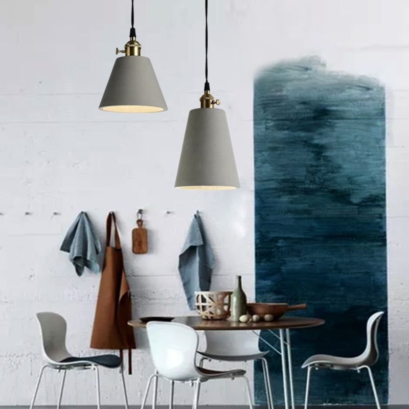 Gearceerde cement plafond suspensielamp moderne stijl grijze hanglampverlichting armatuur