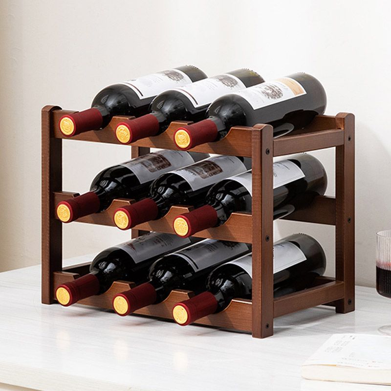 Countertop Modern Wine Rack Wood Wine Bottle Rack for Living Room