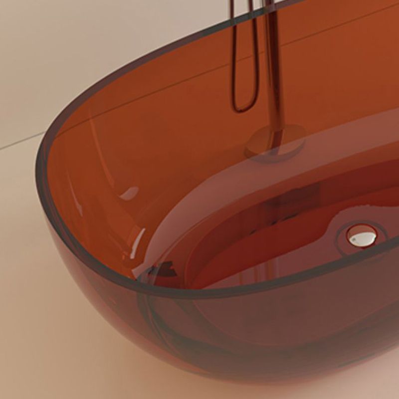 Modern Acrylic Oval Bathtub Soaking Freestanding Center Bathtub